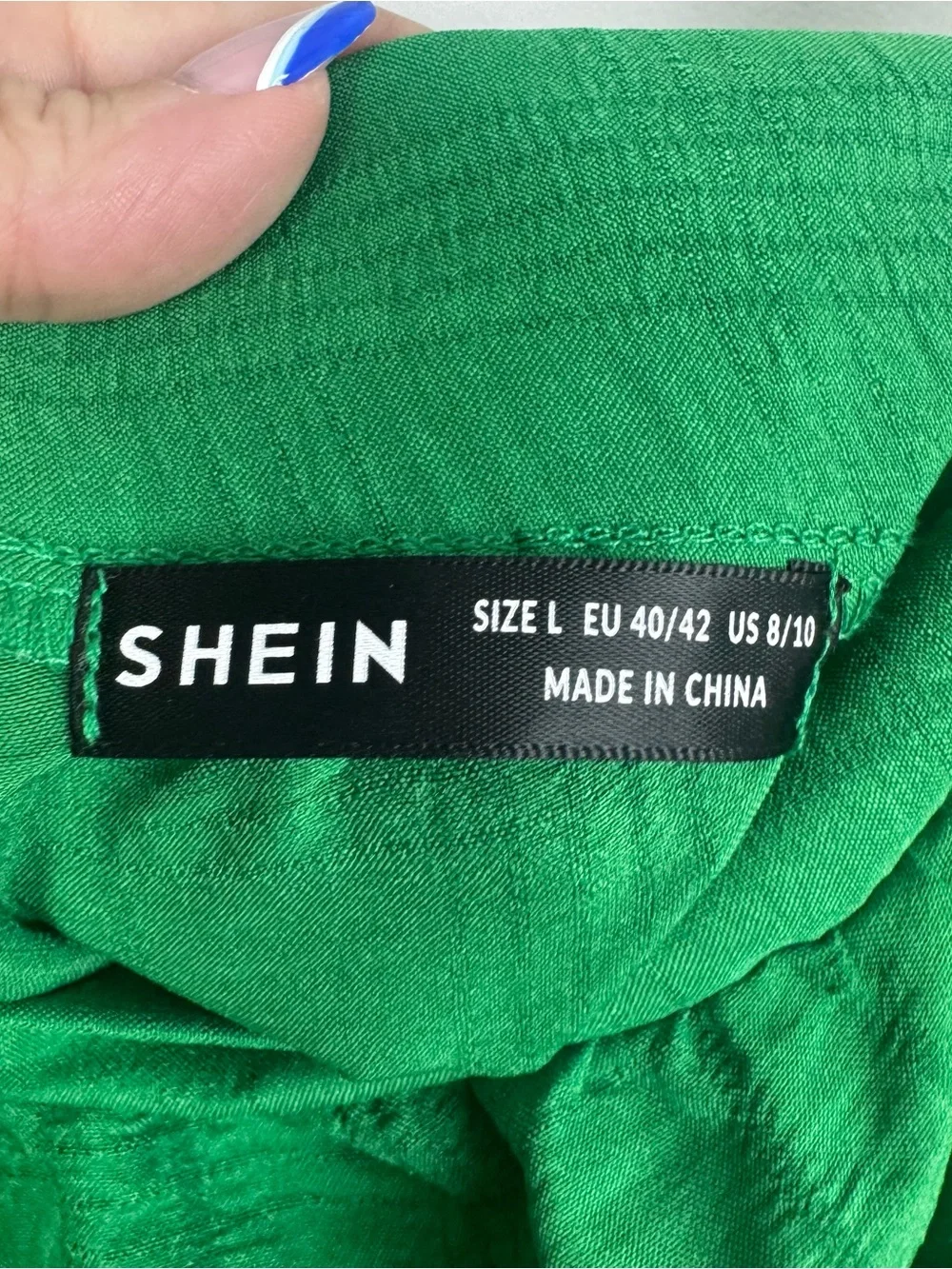 SHEIN | NEW Kelly Green One-Shoulder Tiered Dress with Tie Strap Women’s Size L